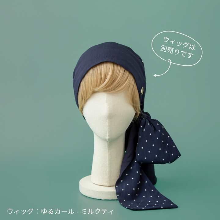 SCARF HAT / Dot-Navy – BAREN（バレン）