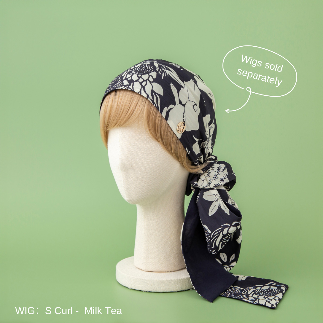 SCARF HAT /  Botanical-Navy (M)