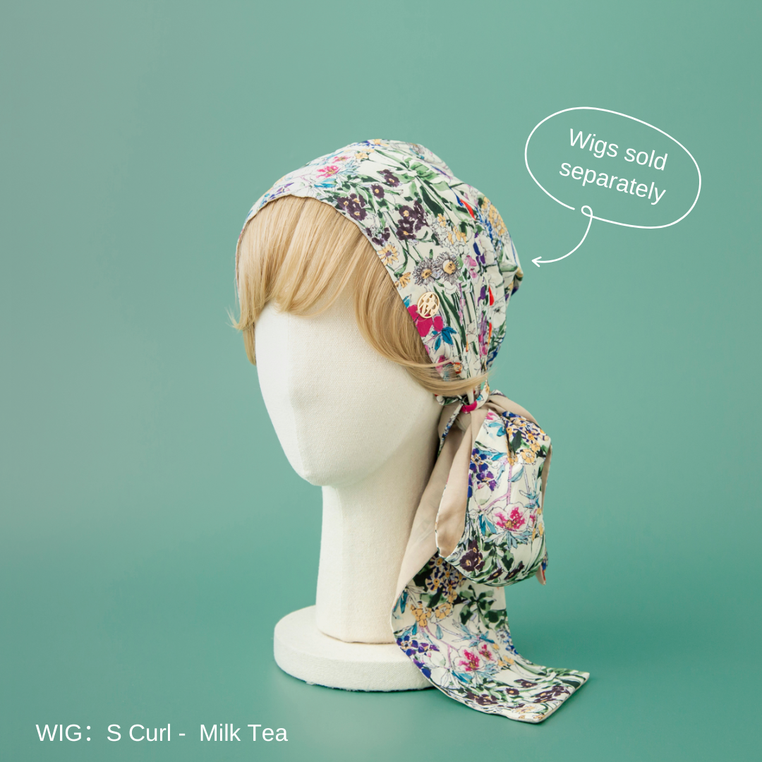 SCARF HAT / FlowerGarden-Beige (M)