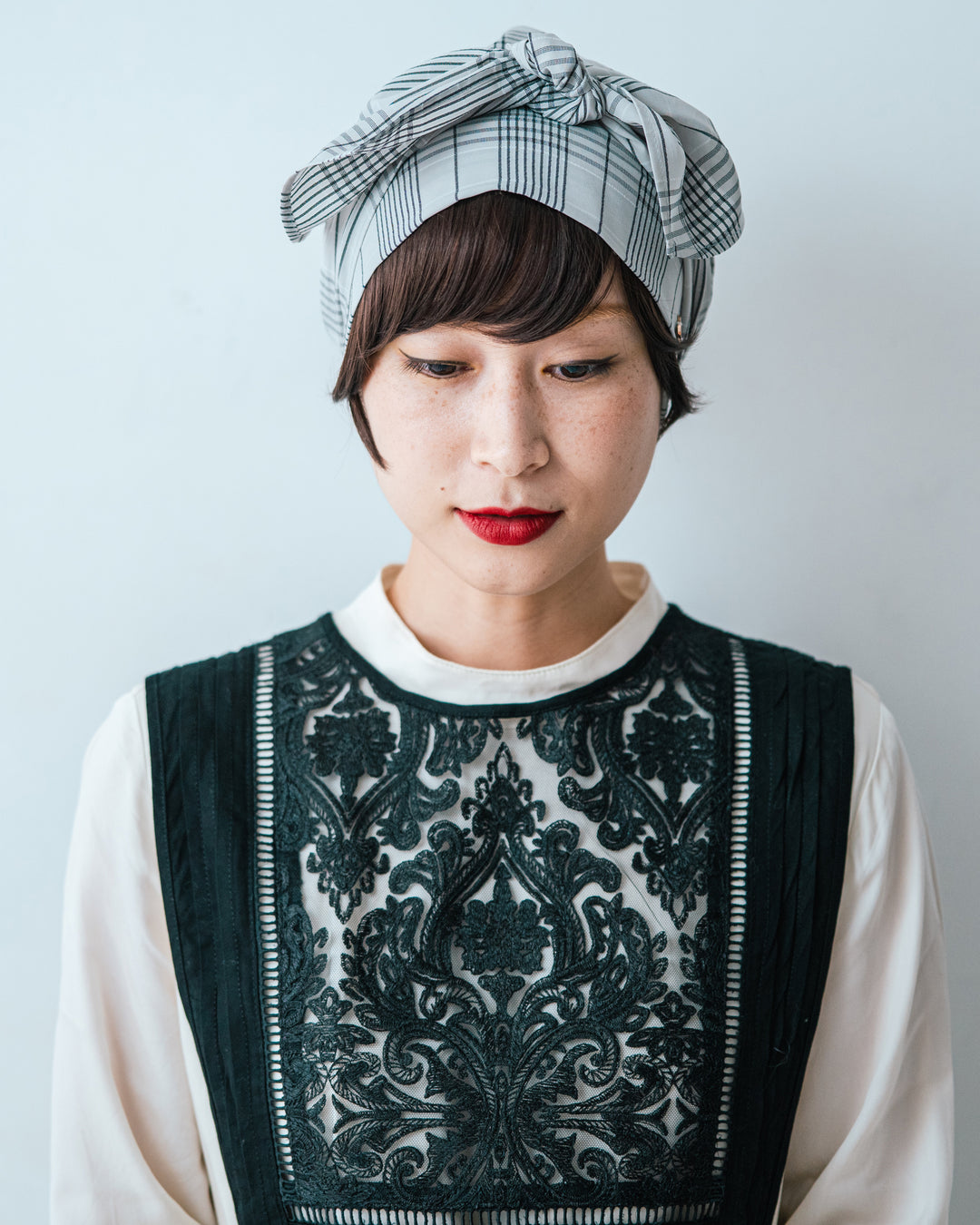 BAREN スカーフハット (M) / FlowerGarden-Beige（SCARF HAT (M