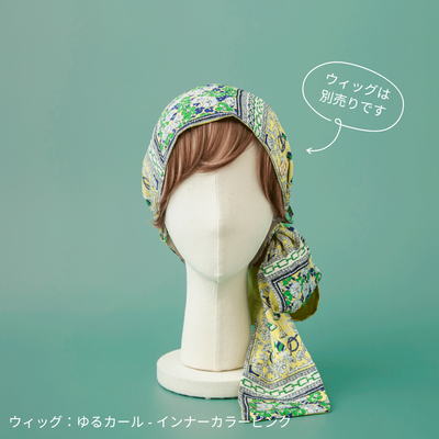 SCARF HAT /  Marine-Lime (M)