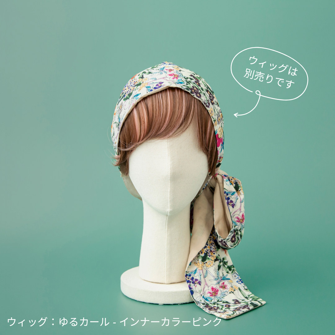 SCARF HAT / FlowerGarden-Beige (M)