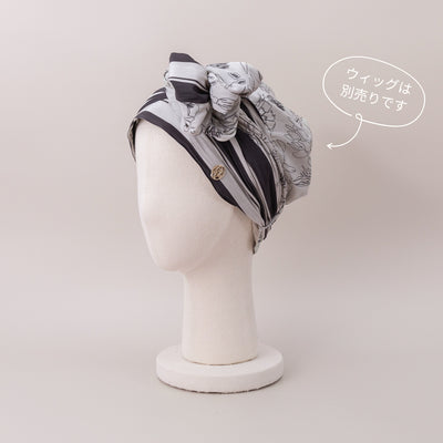 SCARF HAT (M) / Botanical-Navy