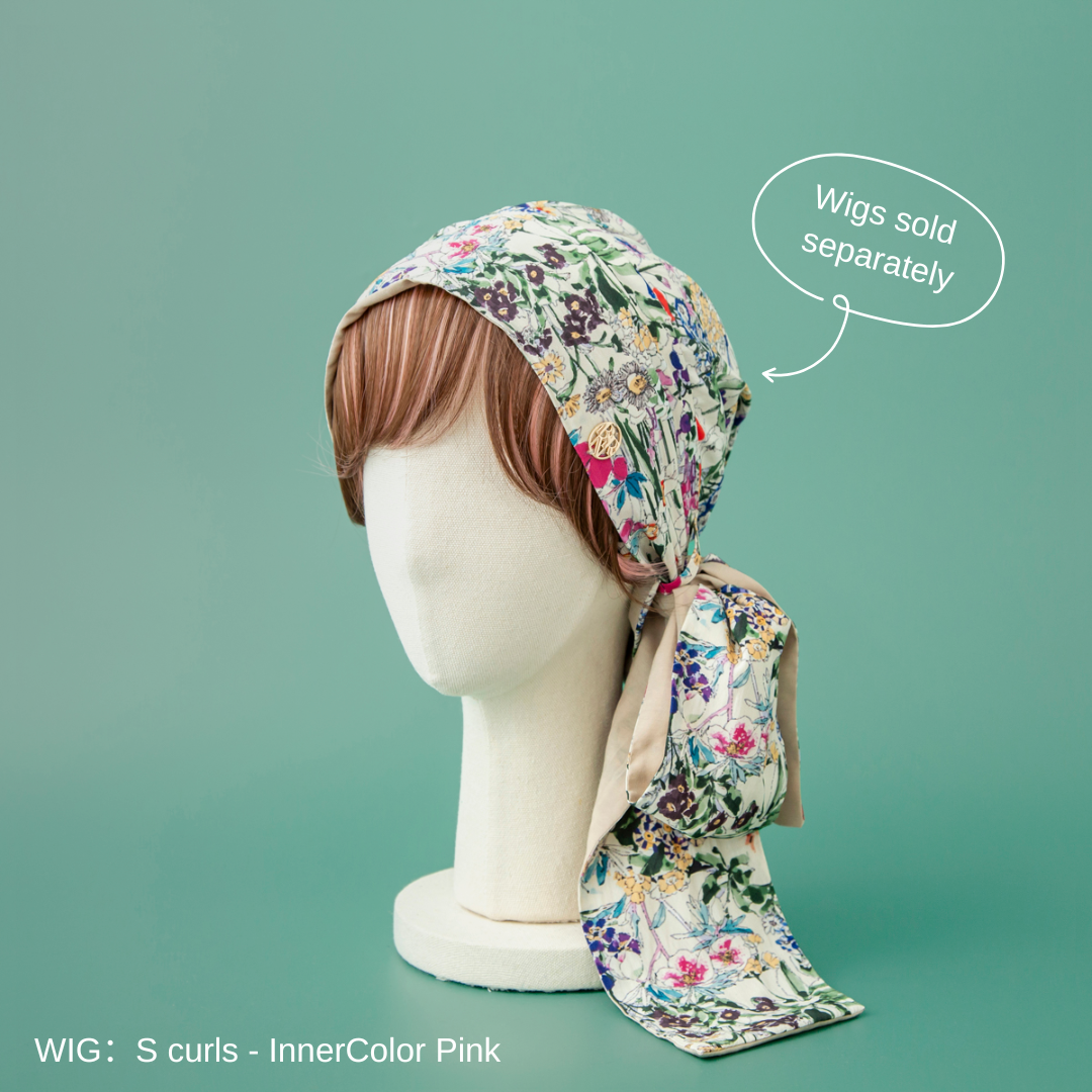 SCARF HAT / FlowerGarden-Beige (M)