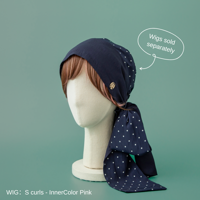 SCARF HAT (M) /  Dot-Navy