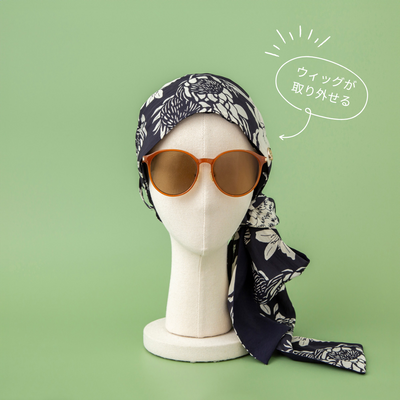 SCARF HAT /  Botanical-Navy (M)