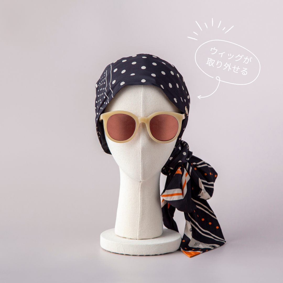 SCARF HAT / Dot Border - Orange – BAREN(バレン) SCARF HAT / Dot Border - Orange – BAREN(バレン)