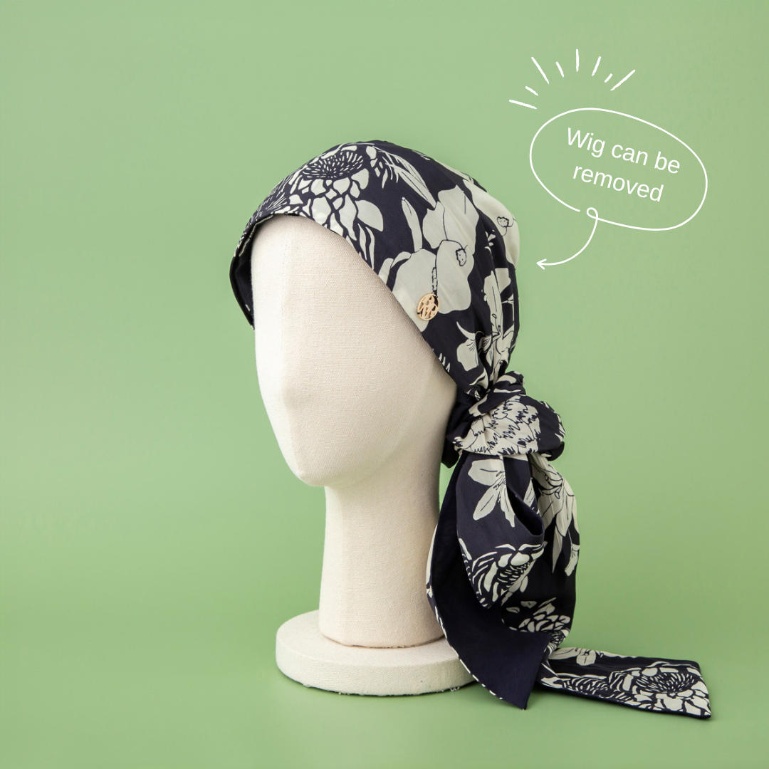 SCARF HAT (M) / Botanical-Navy – BAREN(バレン) SCARF HAT (M) / Botanical-Navy – BAREN(バレン)