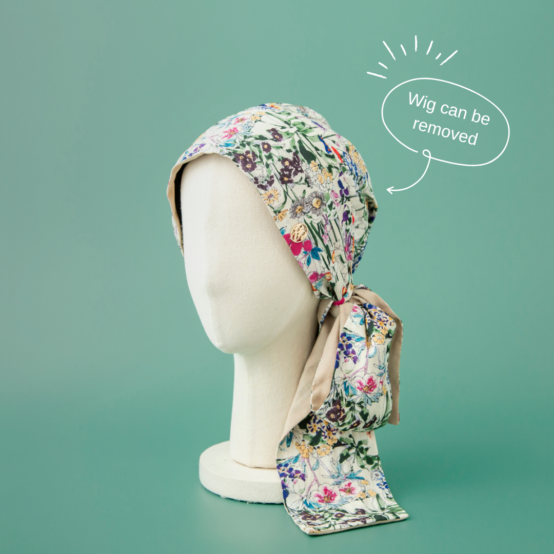 SCARF HAT / FlowerGarden-Beige (M)