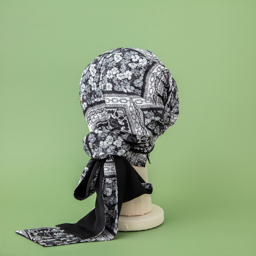 SCARF HAT (M) /  Marine-Black