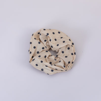 SCARF HAT (M) / Dot Border - Beige