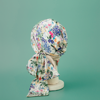 SCARF HAT (M) / FlowerGarden-Beige