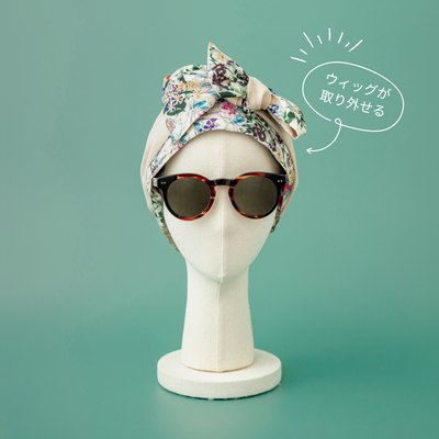 SCARF HAT (M) / FlowerGarden-Beige