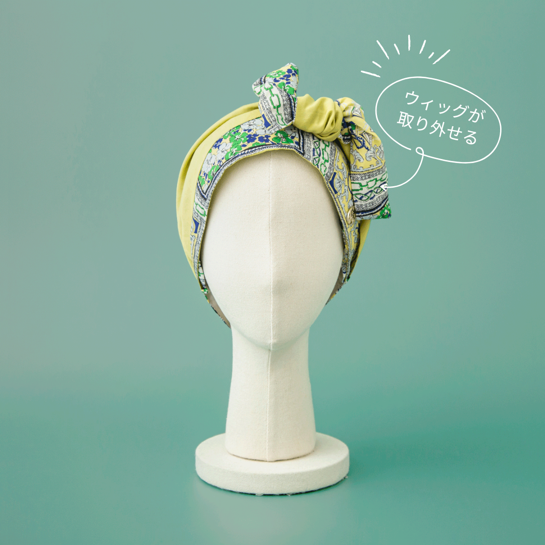 SCARF HAT /  Marine-Lime (M)