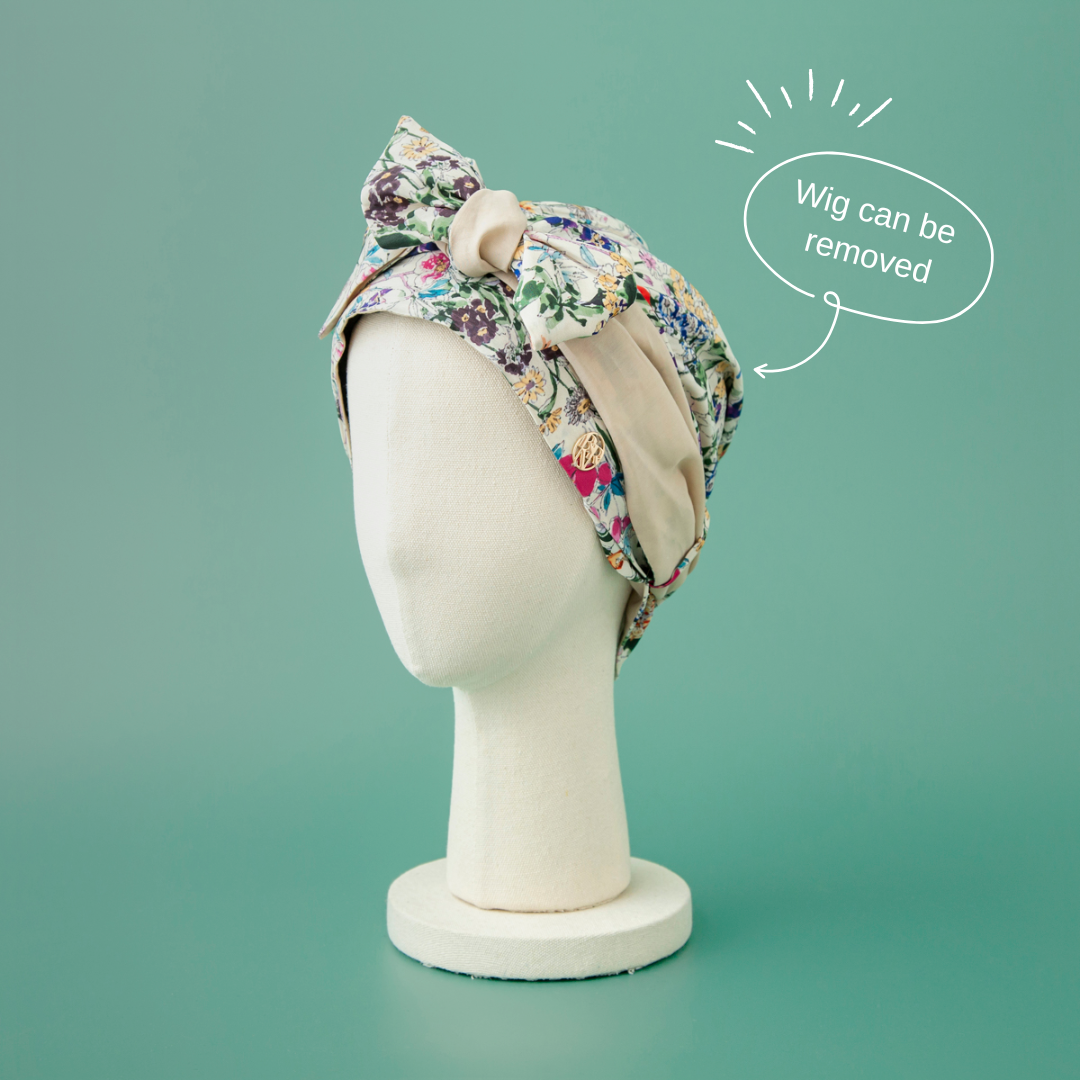 SCARF HAT (M) / FlowerGarden-Beige