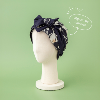 SCARF HAT /  Botanical-Navy (M)