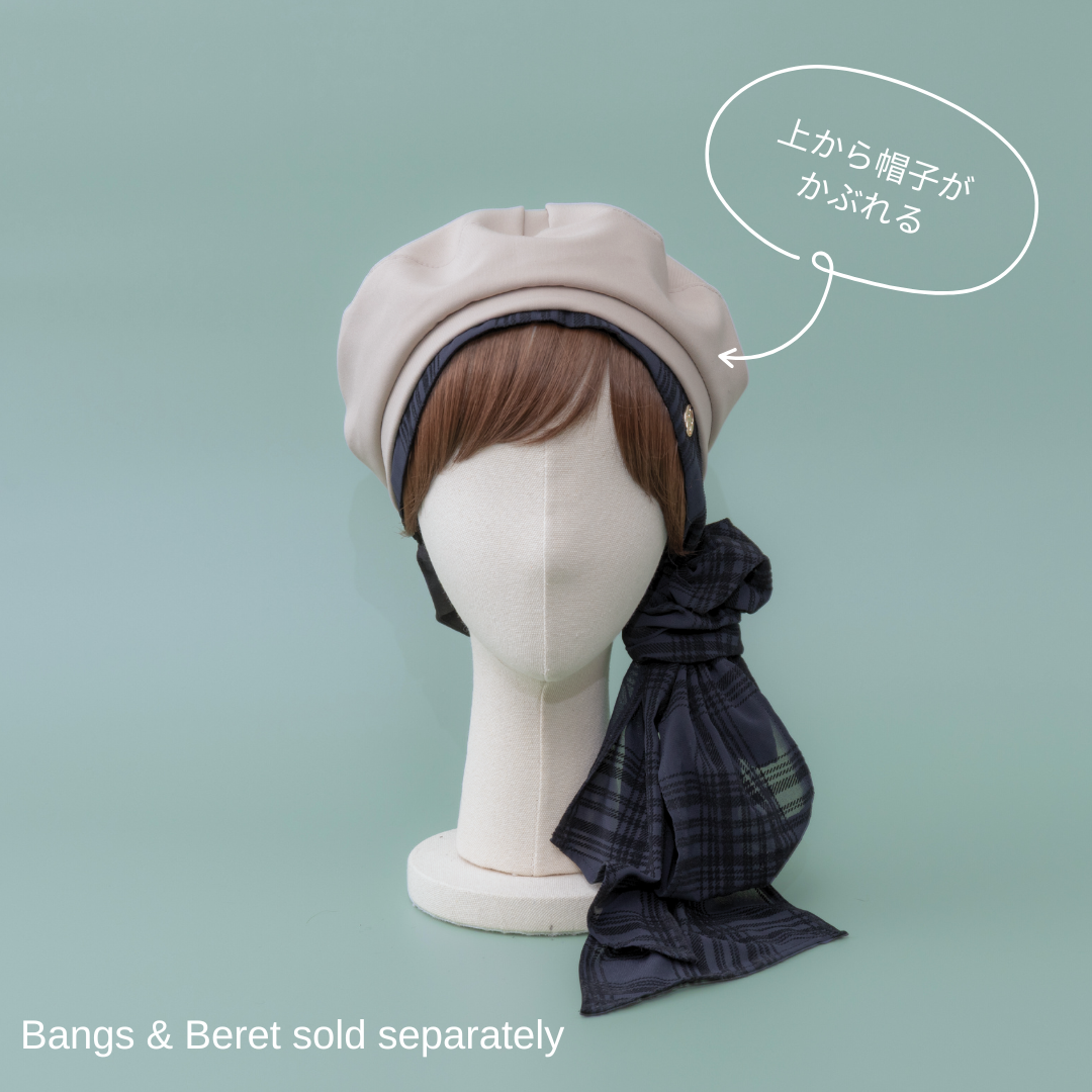 SCARF HAT / Checked Chiffon - Black – BAREN（バレン）