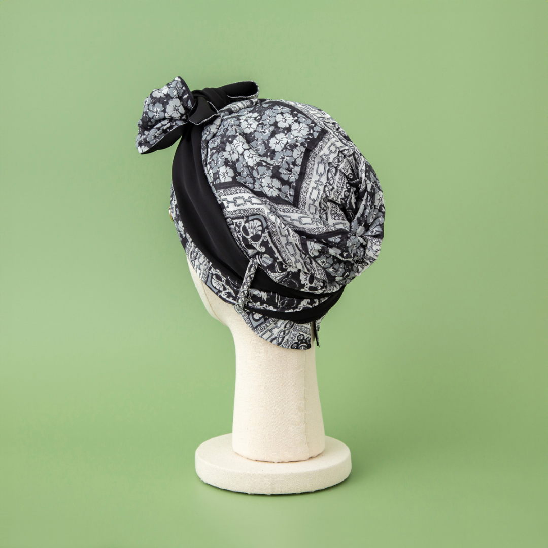 SCARF HAT (M) /  Marine-Black