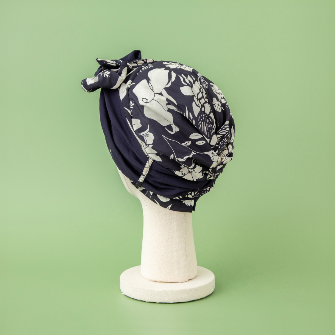 SCARF HAT /  Botanical-Navy (M)