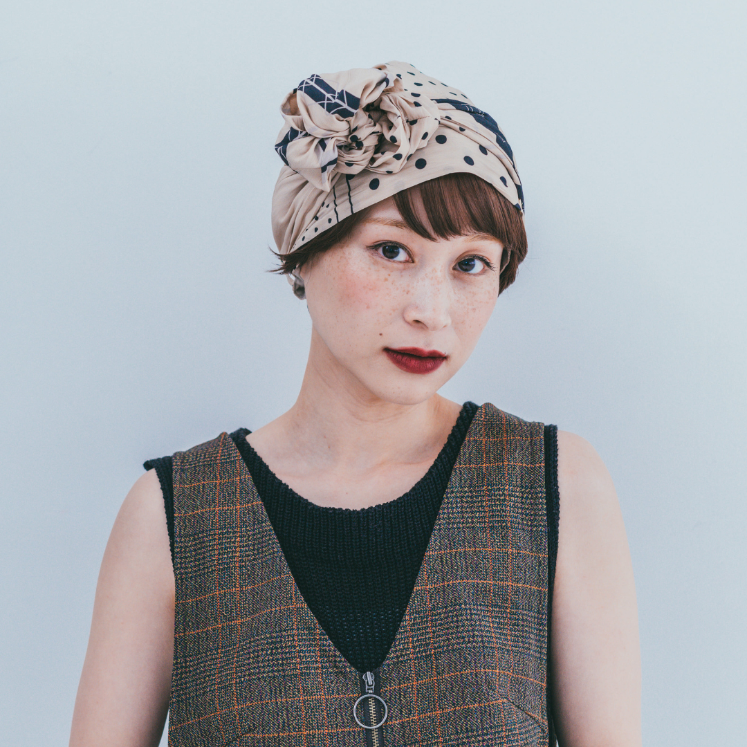 SCARF HAT (M) / Dot Border - Beige – BAREN（バレン）