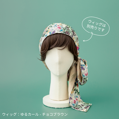 SCARF HAT (M) / FlowerGarden-Beige