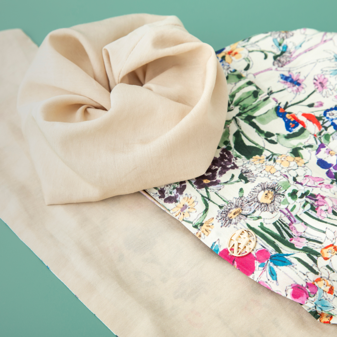 SCARF HAT / FlowerGarden-Beige (M)