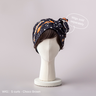 SCARF HAT (M) / Dot Border - Orange