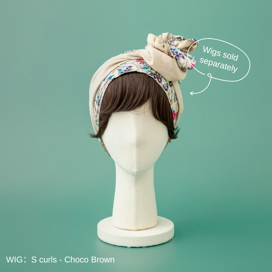 SCARF HAT / FlowerGarden-Beige (M)