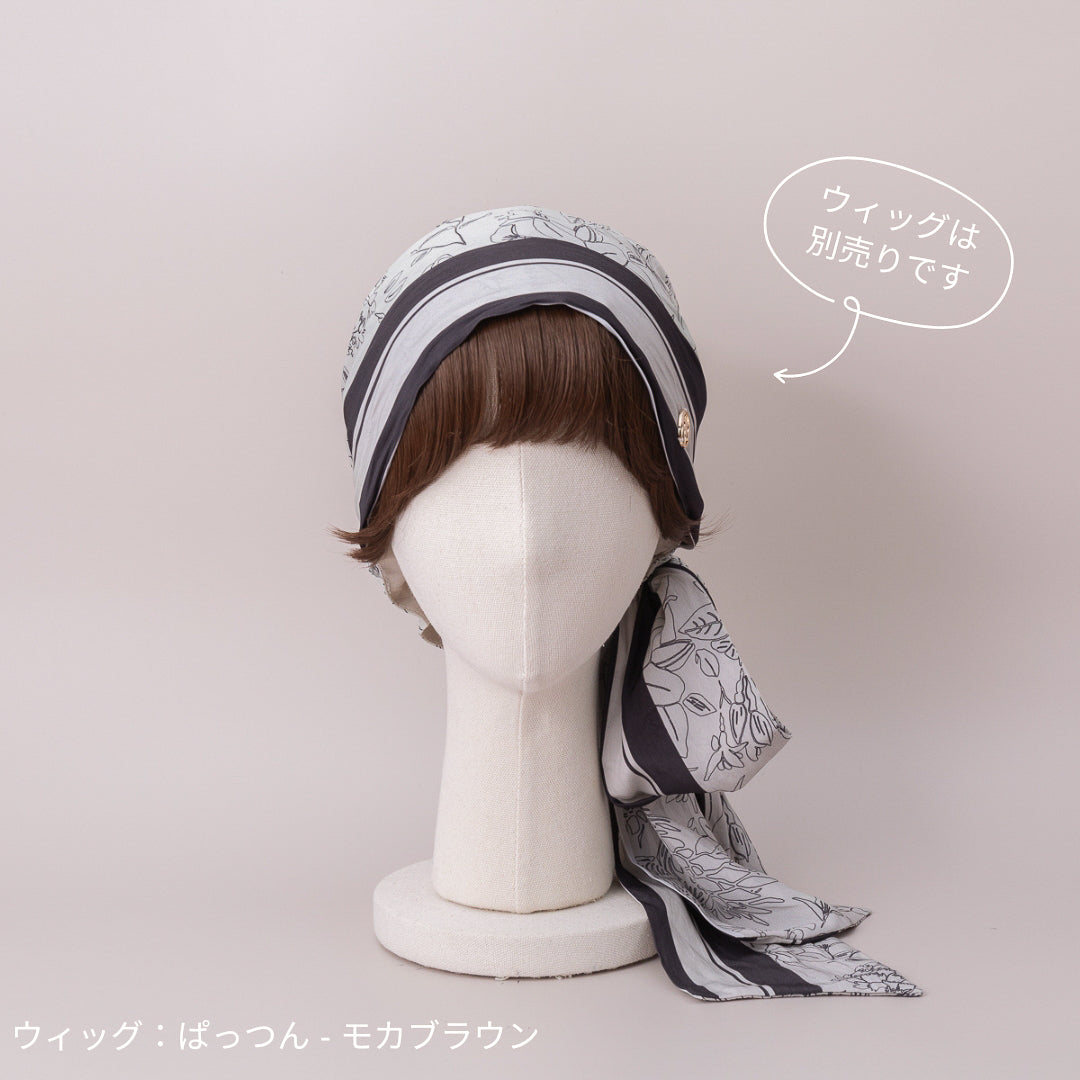 SCARF HAT (M) / Botanical-Greige – BAREN（バレン）