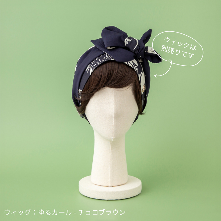 SCARF HAT (S) / Botanical-Navy – BAREN（バレン）