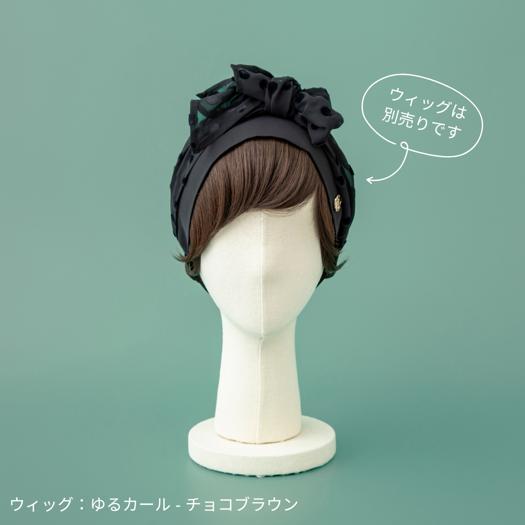 SCARF HAT / Dot Chiffon-Black – BAREN(バレン) SCARF HAT / Dot Chiffon-Black – BAREN(バレン)