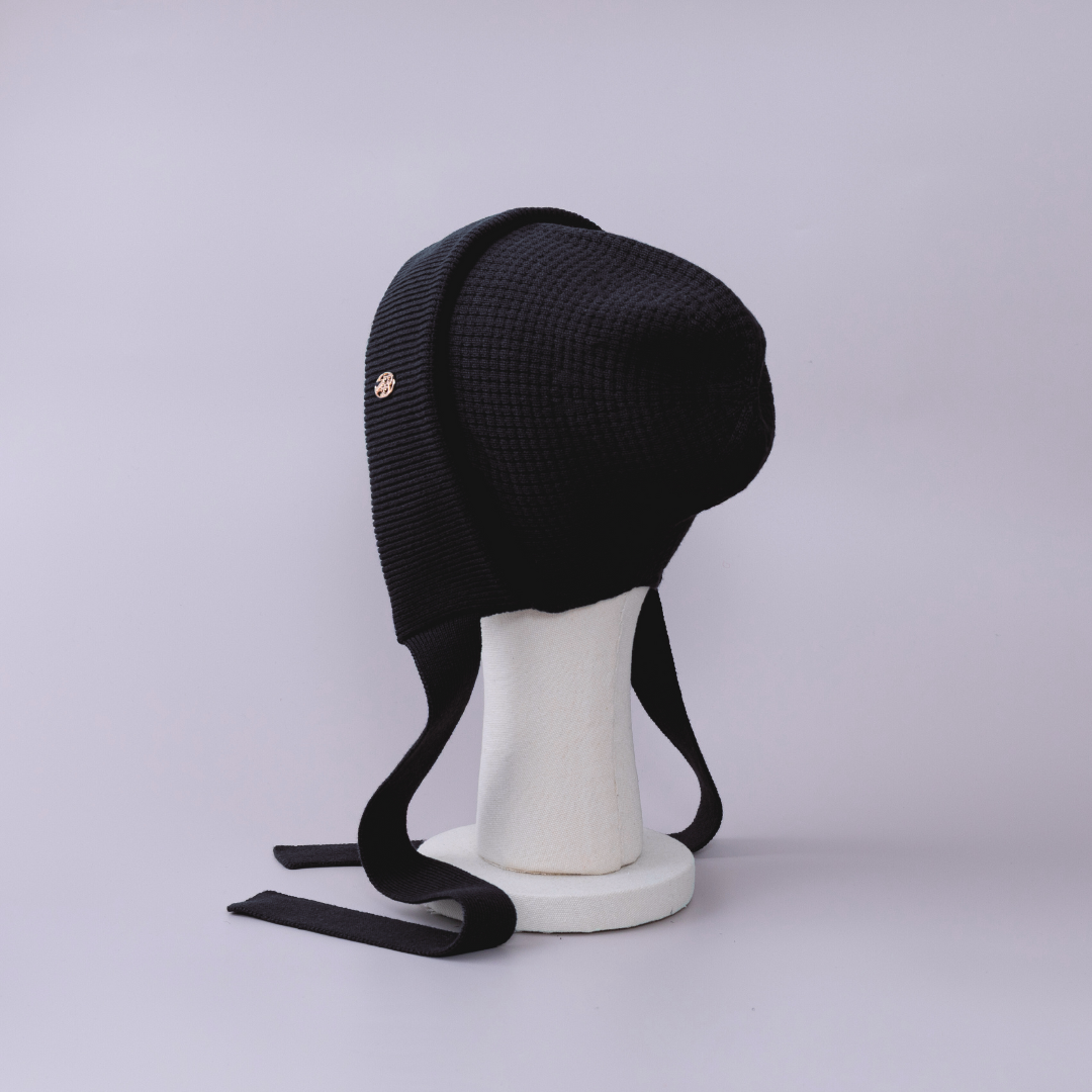 【BAREN】BONNET / Organic Cotton-Black KNIT BONNET / Organic Cotton - Black – BAREN（バレン）