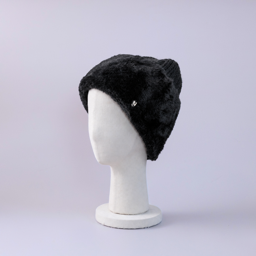 BEANIE / Fur Knit - Black – BAREN（バレン）