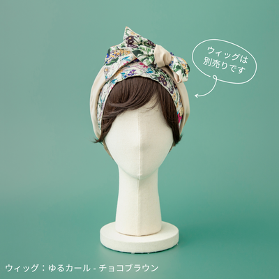 SCARF HAT / FlowerGarden-Beige (M)