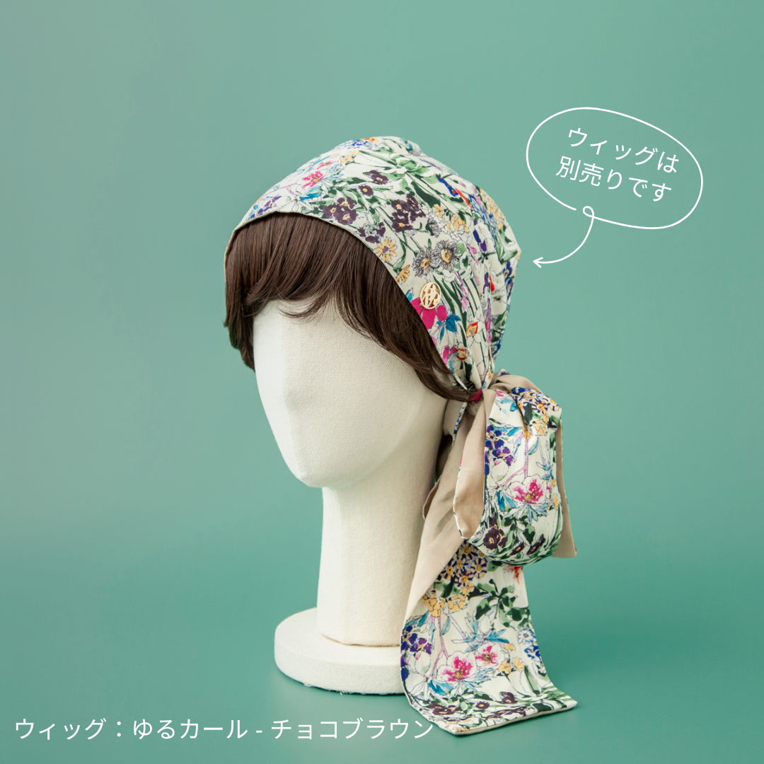 SCARF HAT (M) / FlowerGarden-Beige