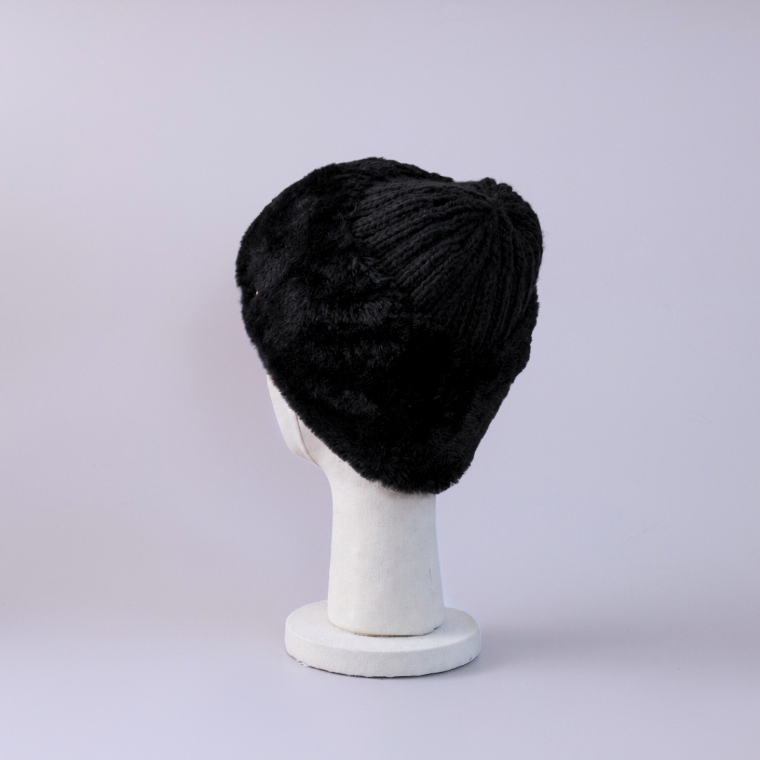 BEANIE / Fur Knit - Black – BAREN（バレン）