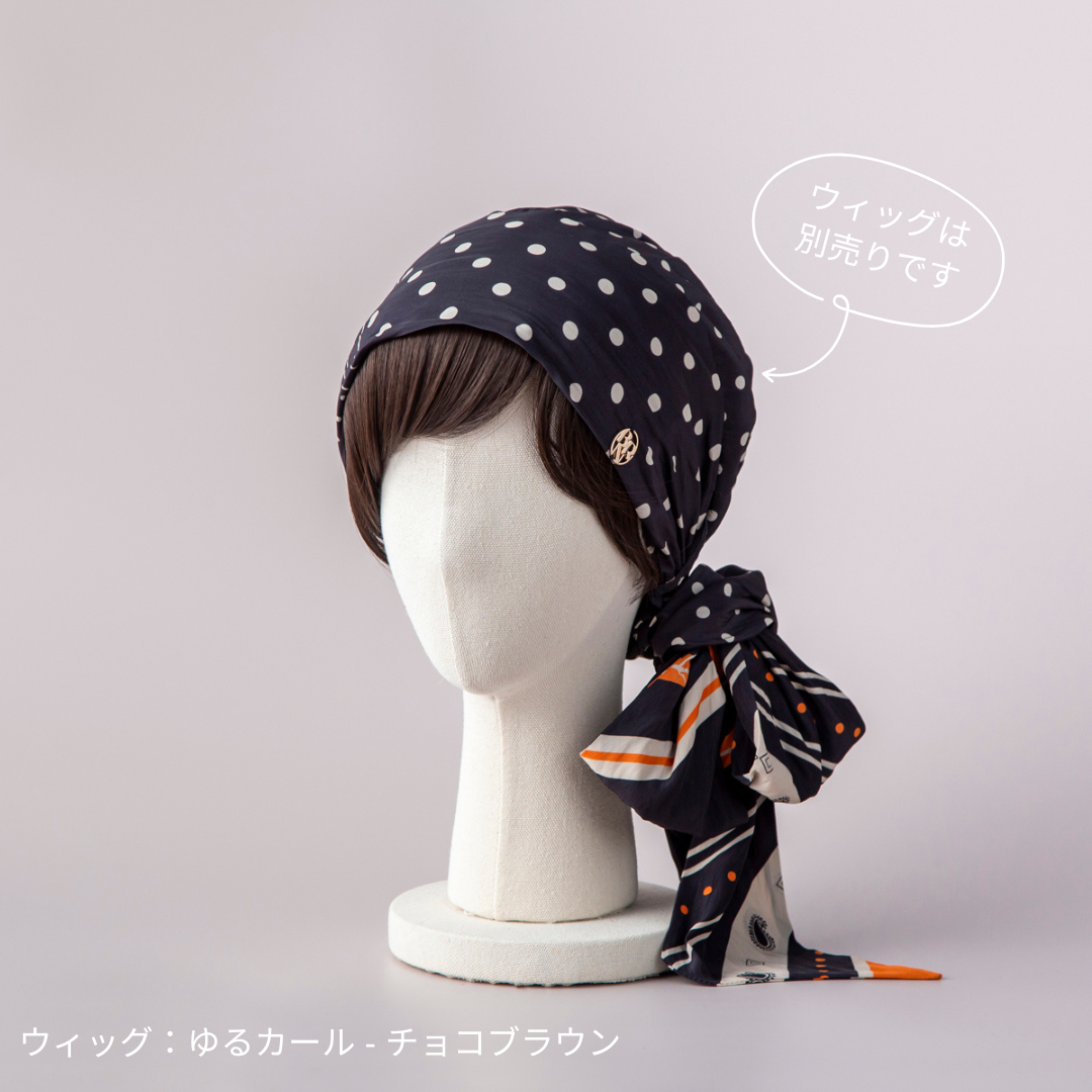 SCARF HAT (M) / Dot Border - Orange – BAREN(バレン) SCARF HAT (M) / Dot Border - Orange – BAREN(バレン)