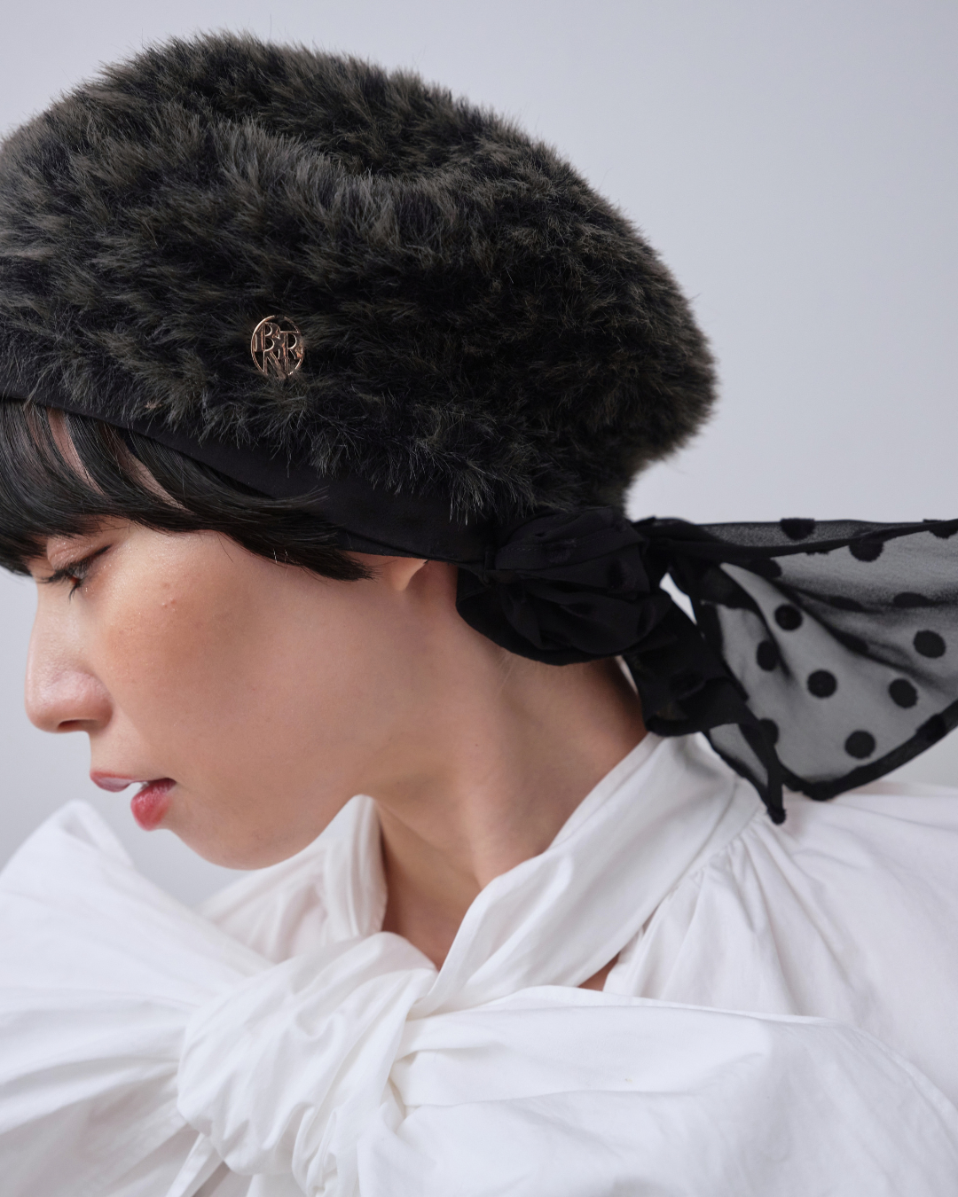BERET/ Shaggy leopard-Charcoal – BAREN（バレン）