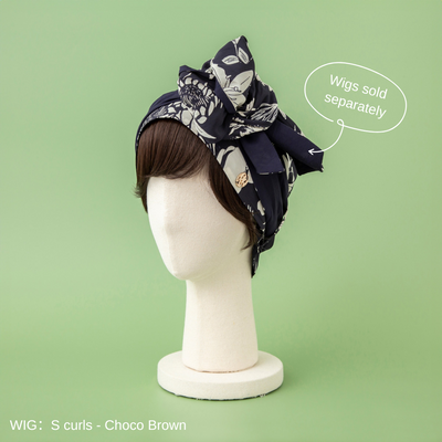 SCARF HAT /  Botanical-Navy (M)