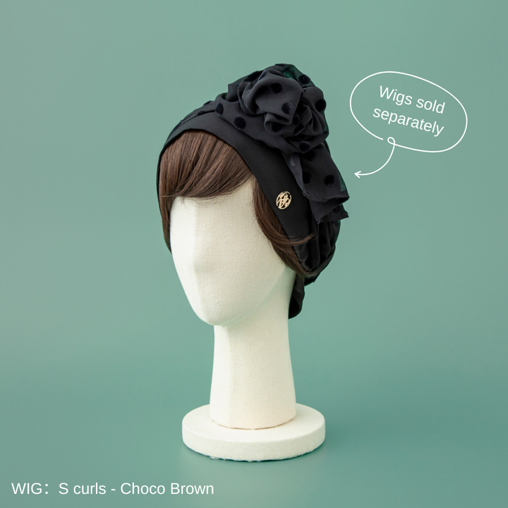 BAREN　スカーフハット　ドットシフォン SCARF HAT / Dot Chiffon-Black – BAREN（バレン）