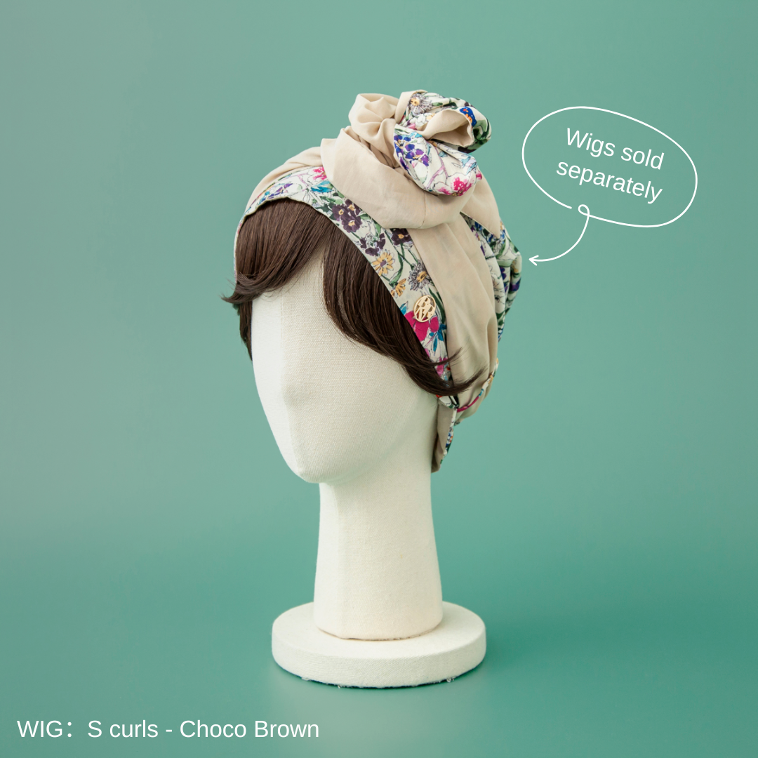 SCARF HAT (M) / FlowerGarden-Beige – BAREN(バレン) SCARF HAT (M) / FlowerGarden-Beige – BAREN(バレン)