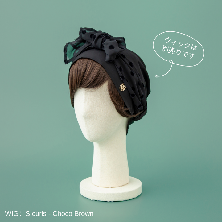 BAREN SCARF HAT Basic Black スカーフハット SCARF HAT / Dot Chiffon-Black – BAREN（バレン）