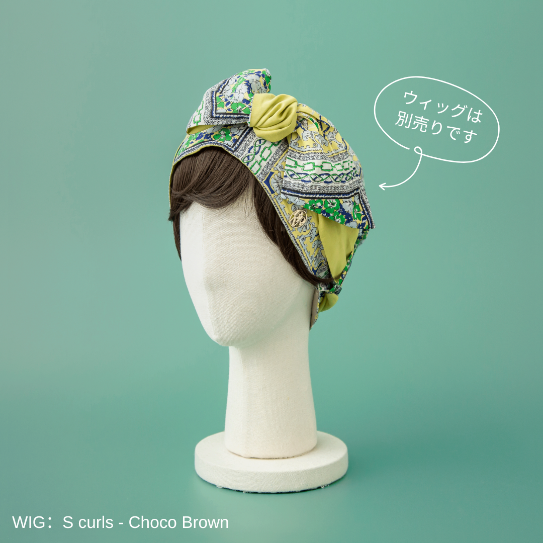 SCARF HAT /  Marine-Lime (M)