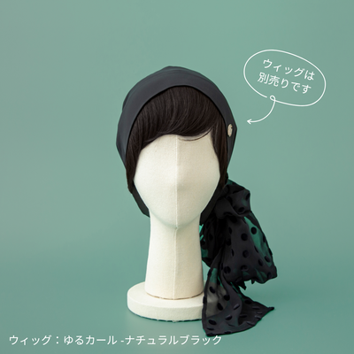 SCARF HAT (M) /  Dot Chiffon-Black