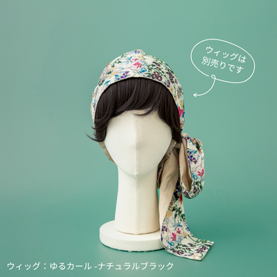 SCARF HAT (M) / FlowerGarden-Beige