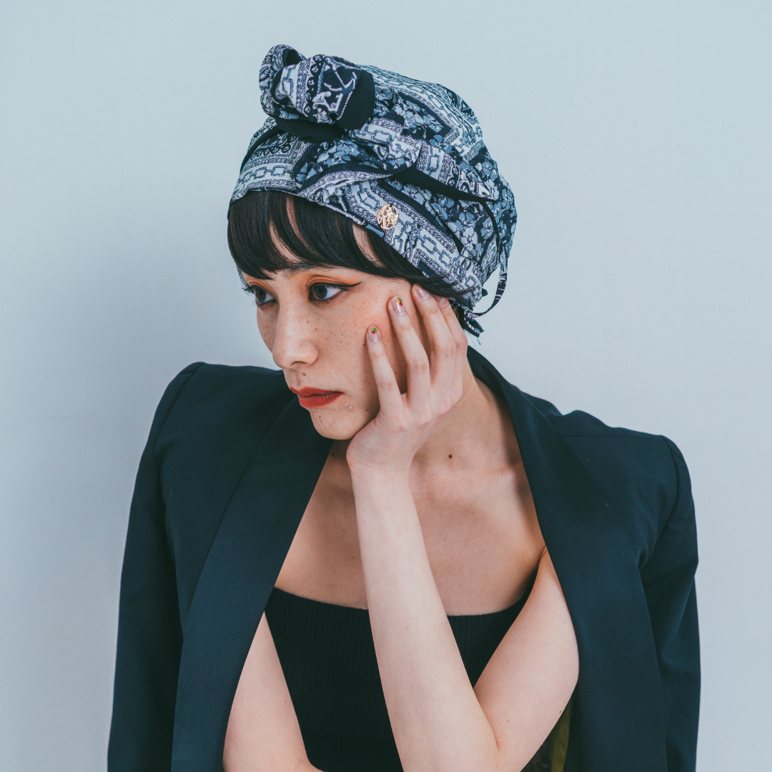 SCARF HAT (M) / Marine-Black – BAREN（バレン）