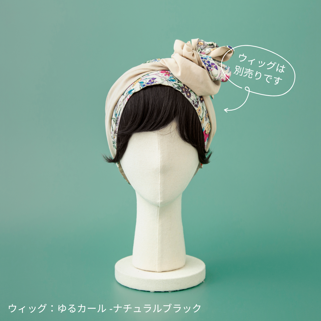 SCARF HAT (M) / FlowerGarden-Beige