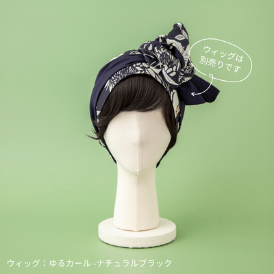 SCARF HAT /  Botanical-Navy (M)