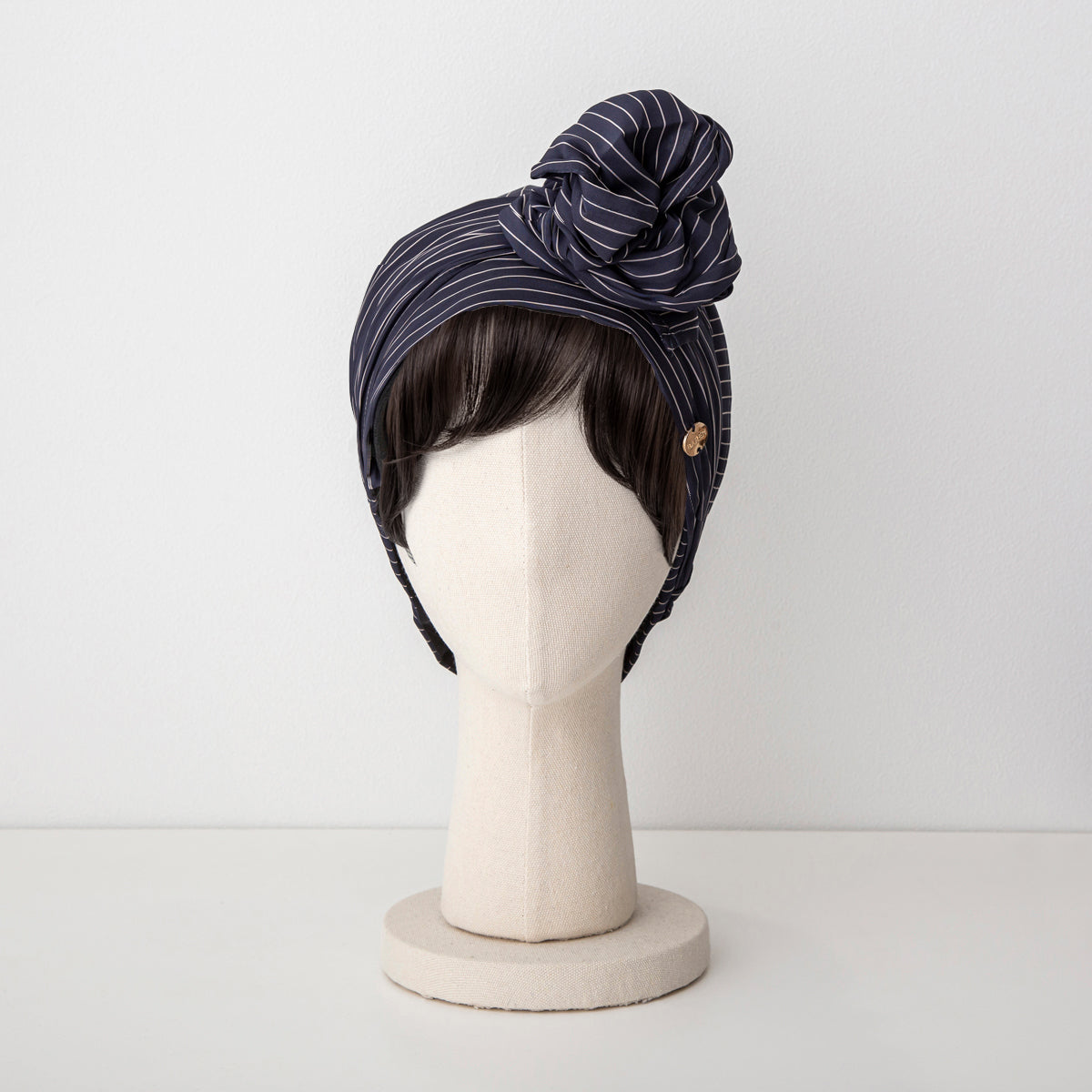 SCARF HAT (M) / Stripe-Navy