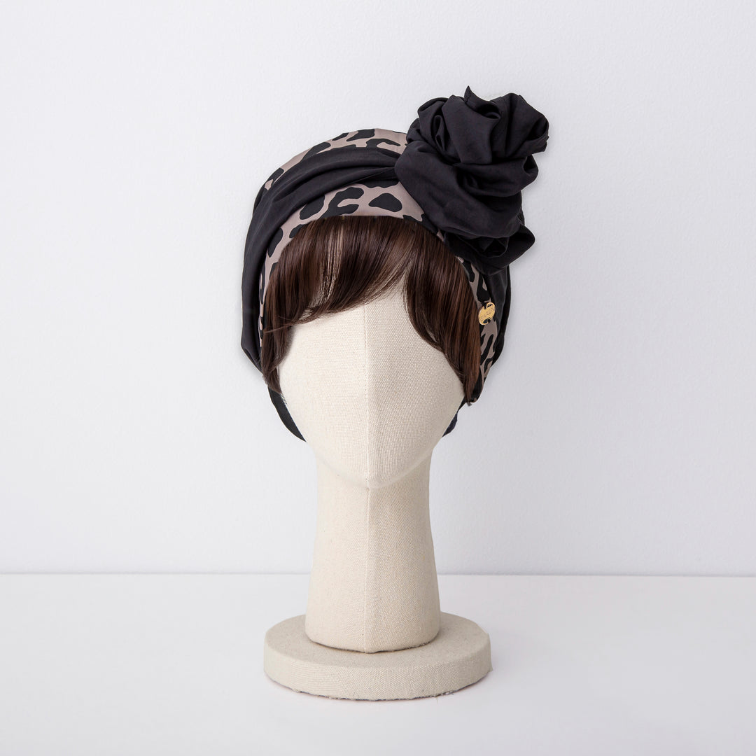 SCARF HAT (M) / Leopard-Black – BAREN（バレン）